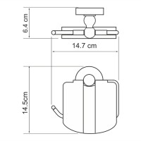 Держатель туалетной бумаги WasserKRAFT Diemel, с крышкой, Diemel K-2225, хром