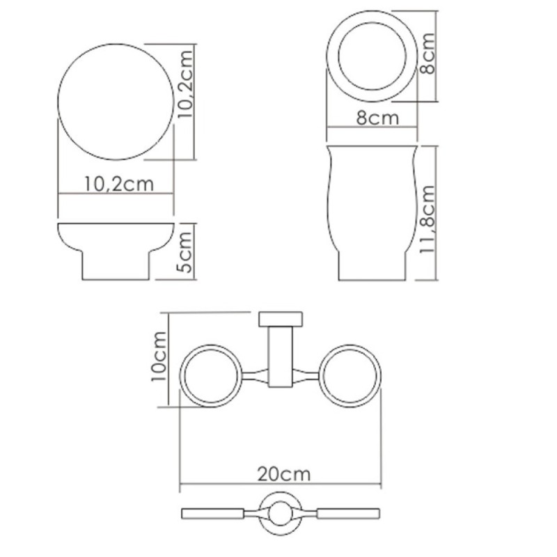 Стакан и мыльница с держателем WasserKRAFT Серия К, K-24126, белый/хром