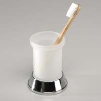 Стакан WasserKRAFT Donau, для зубных щеток, K-2428, хром/белый