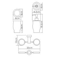 Стакан и дозатор с держателем WasserKRAFT Серия К, K-24289, белый/хром