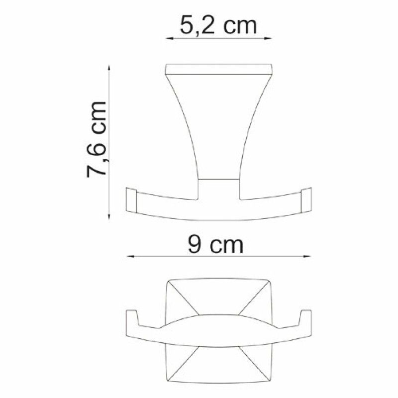 Крючок WasserKRAFT Wern, двойной, K-2523D, хром