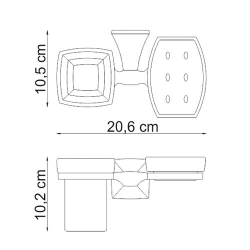 Держатель стакана и мыльницы WasserKRAFT Wern, K-2526, хром