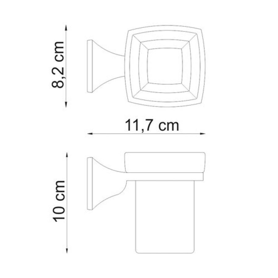 Стакан с держателем WasserKRAFT Wern, K-2528, хром