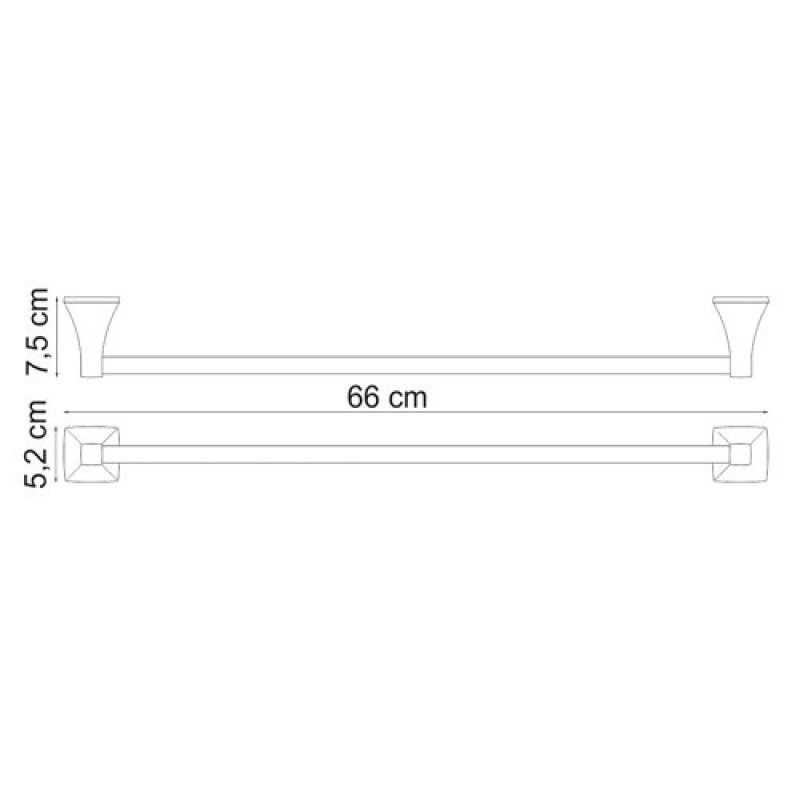 Полотенцедержатель WasserKRAFT Wern, 65 см, хром, K-2530