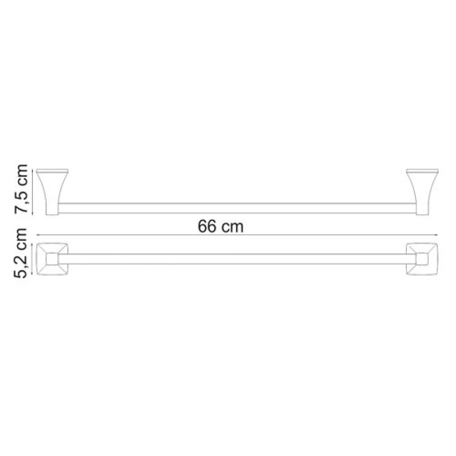 Полотенцедержатель WasserKRAFT Wern, 65 см, хром, K-2530