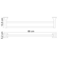 Полотенцедержатель WasserKRAFT Wern, двойной, 65 см, хром, K-2540