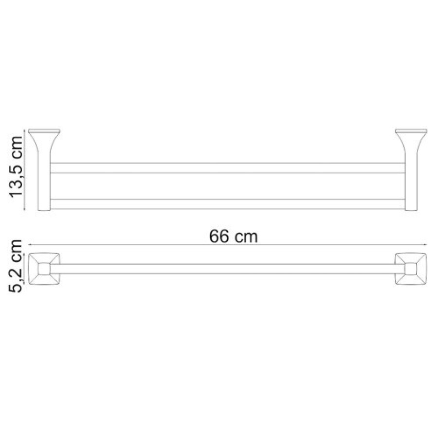 Полотенцедержатель WasserKRAFT Wern, двойной, 65 см, хром, K-2540