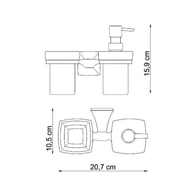 Держатель стакана и дозатора WasserKRAFT Wern, K-2589, хром