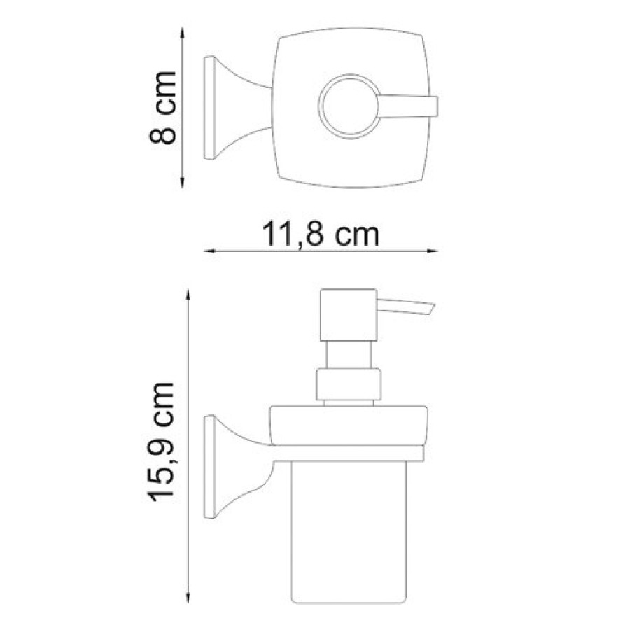 Дозатор с держателем WasserKRAFT Wern, K-2599, хром