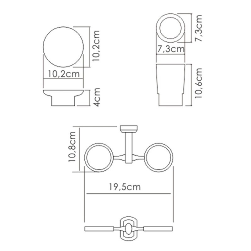 Стакан и мыльница с держателем WasserKRAFT Серия К, K-28126, белый/хром