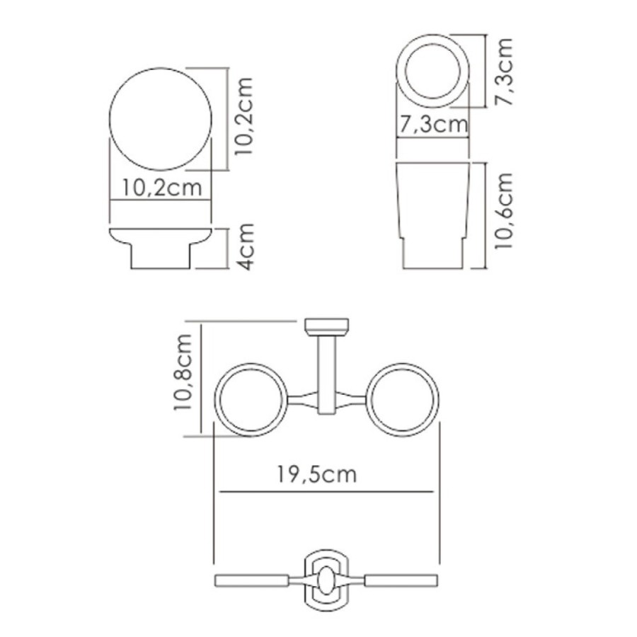 Стакан и мыльница с держателем WasserKRAFT Серия К, K-28126, белый/хром