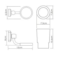 Стакан для щеток с держателем WasserKRAFT Серия К, K-28128, белый/хром