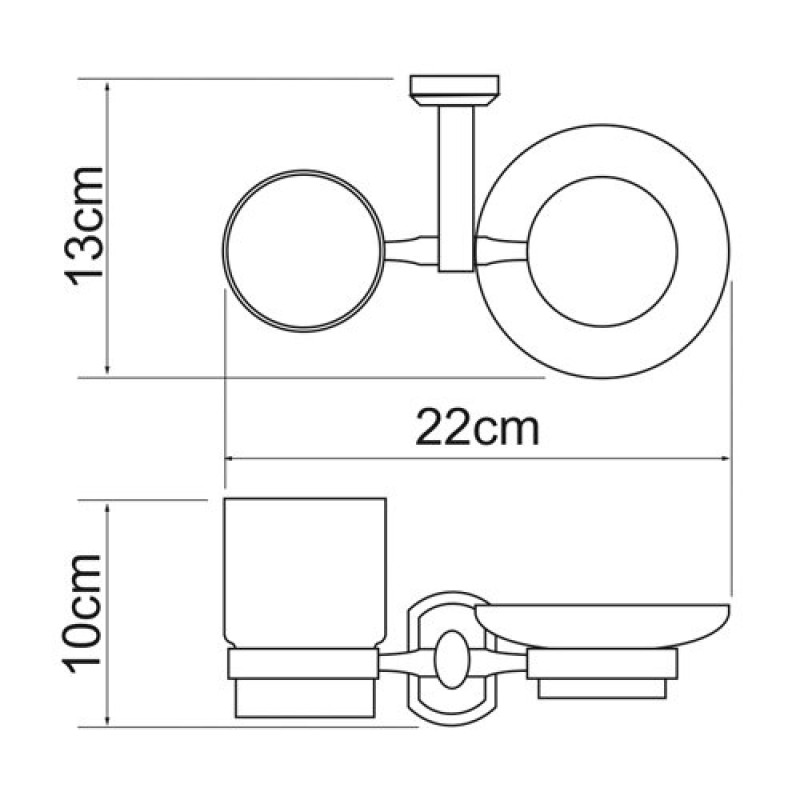 Держатель стакана и мыльницы WasserKRAFT Oder, K-3026, хром