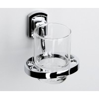 Стакан стеклянный с держателем WasserKRAFT Oder, K-3028, хром