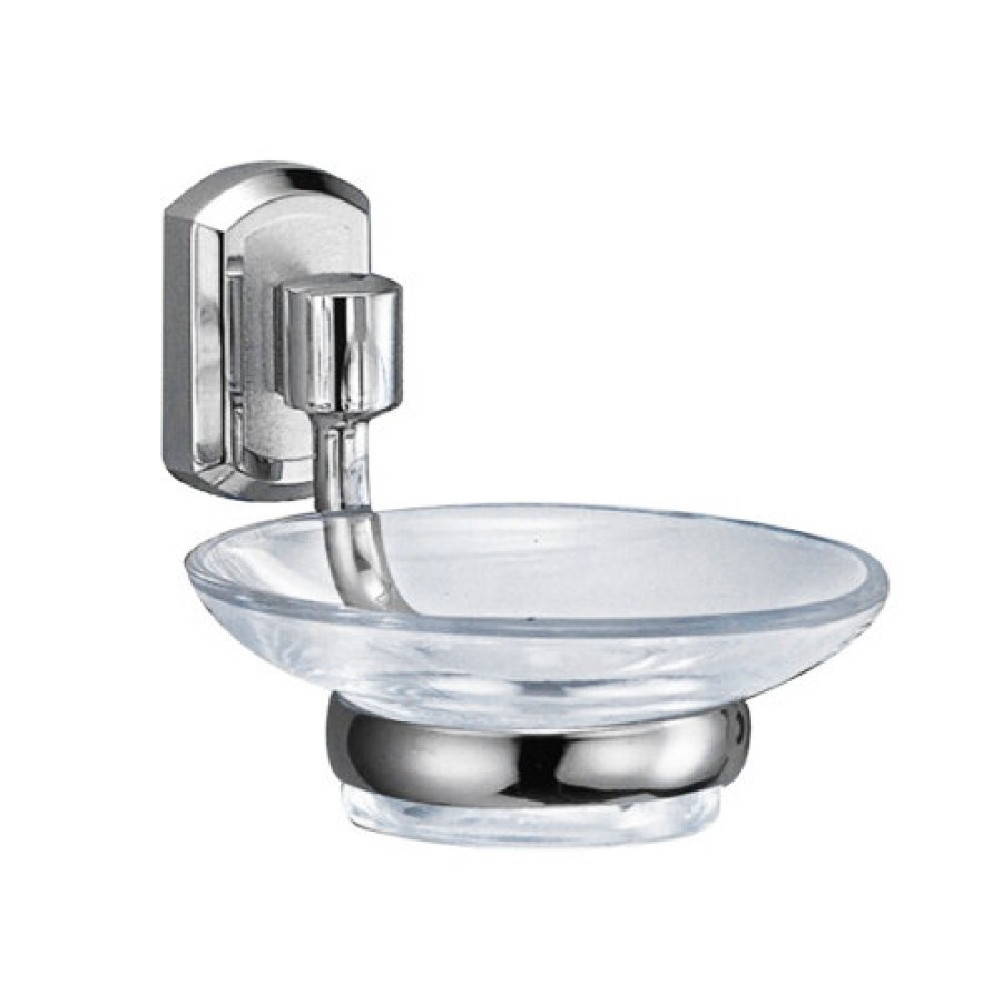 Мыльница стеклянная с держателем WasserKRAFT Oder, K-3029, хром