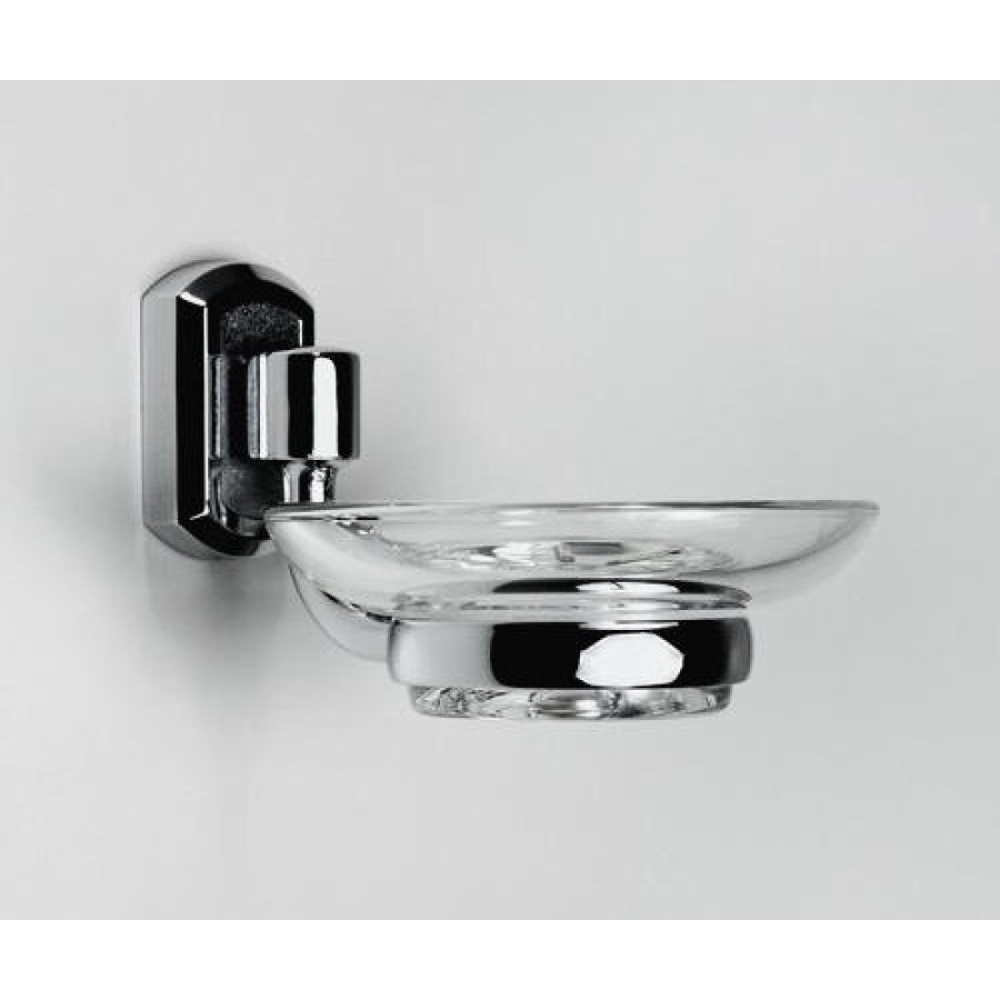 Мыльница стеклянная с держателем WasserKRAFT Oder, K-3029, хром