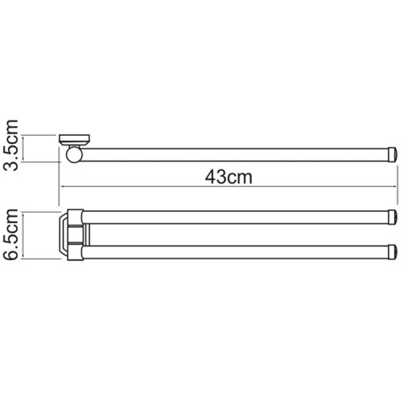 Полотенцедержатель WasserKRAFT Oder, 45 см, хром, K-3031