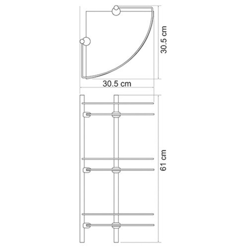 Полка в ванную WasserKRAFT Серия К, стеклянная, тройная, угловая, хром, K-3133