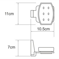 Мыльница с держателем WasserKRAFT Abens K-3229, черный/белый