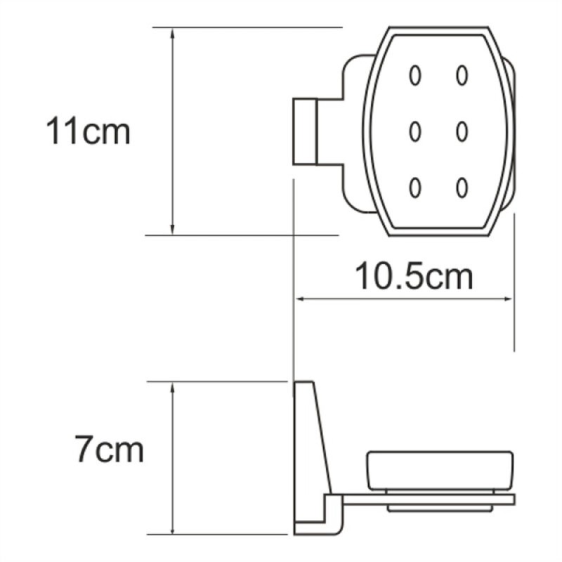 Мыльница с держателем WasserKRAFT Abens K-3229, черный/белый