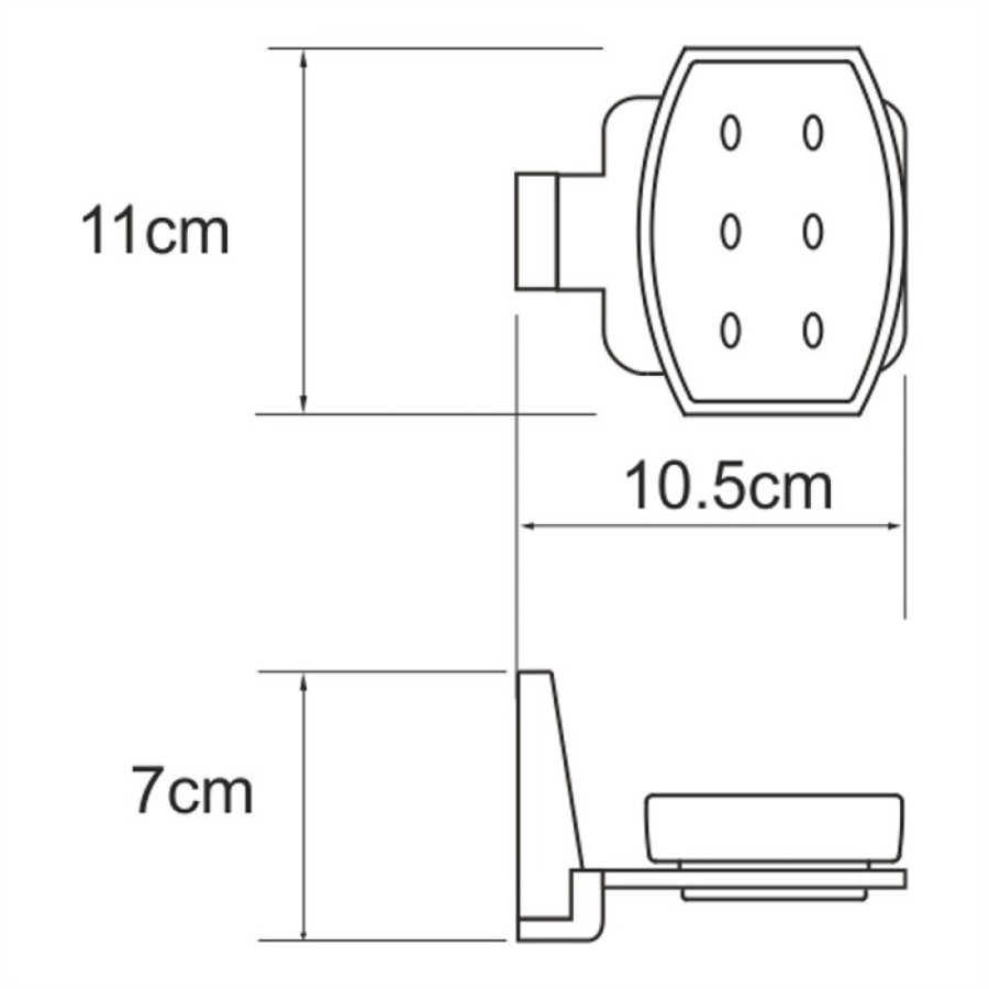 Мыльница с держателем WasserKRAFT Abens K-3229, черный/белый