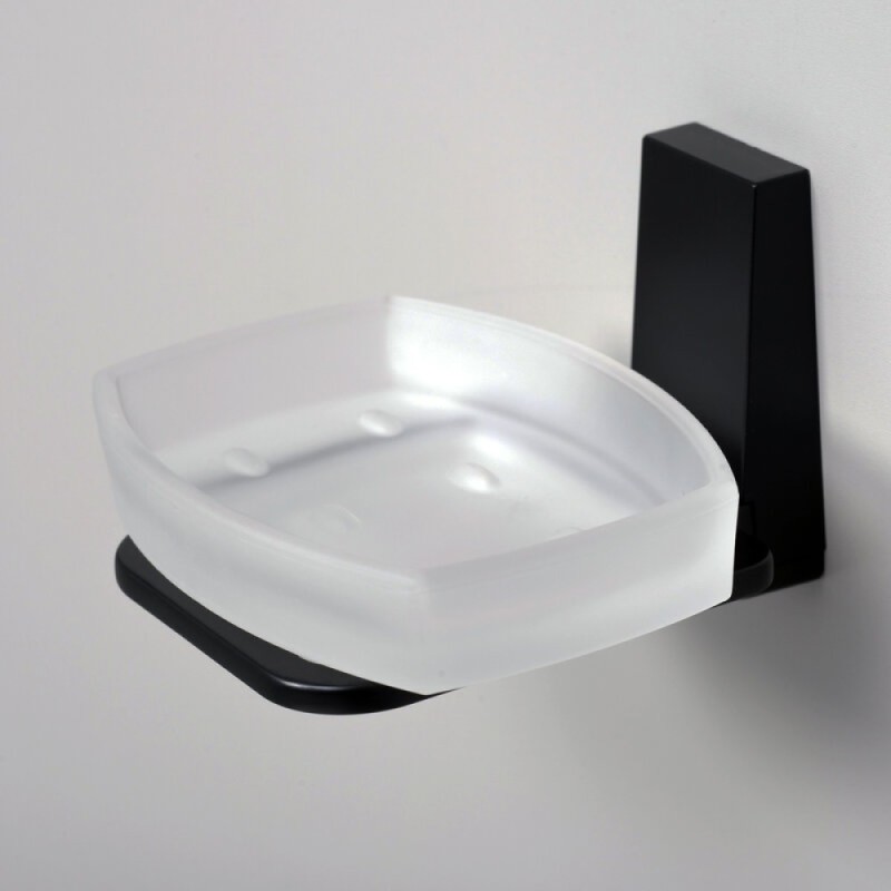 Мыльница с держателем WasserKRAFT Abens K-3229, черный/белый