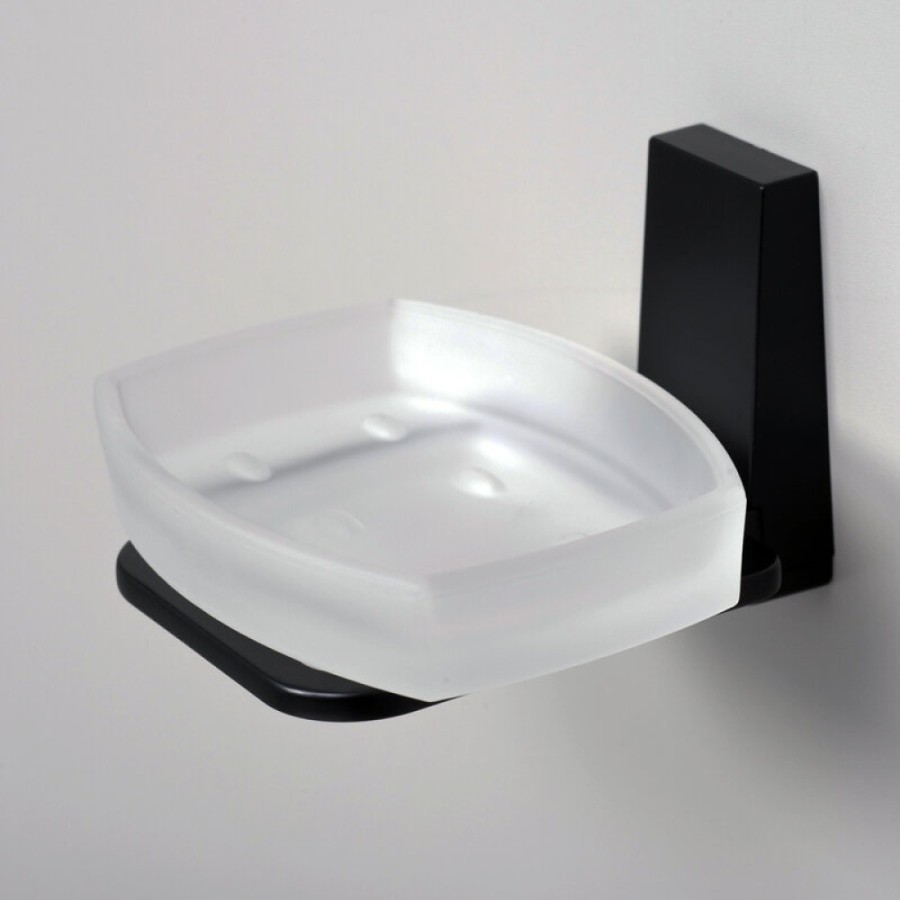 Мыльница с держателем WasserKRAFT Abens K-3229, черный/белый