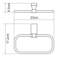 Полотенцедержатель WasserKRAFT Abens K-3260, 23 см, черный