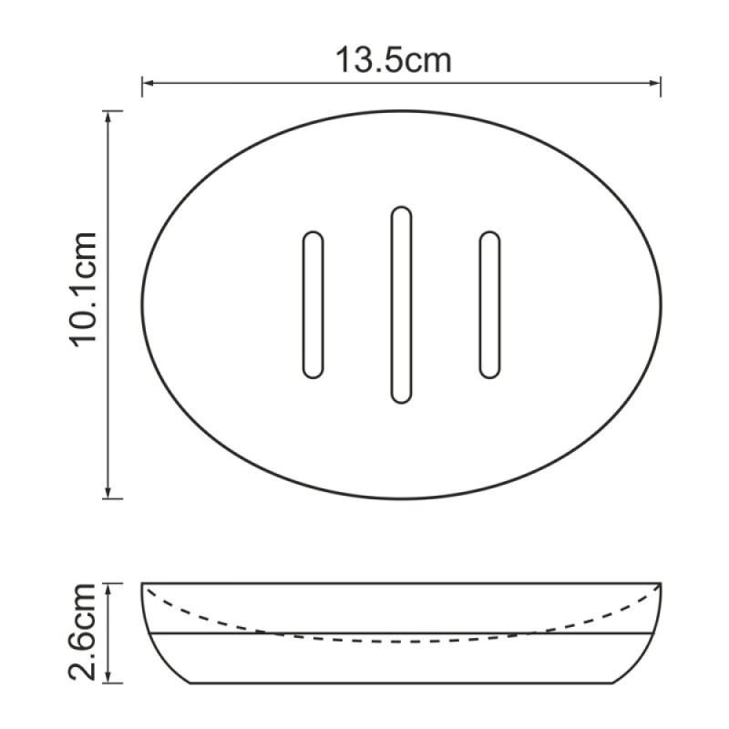 Мыльница WasserKRAFT Lopau, темно-серый/дерево, K-3329