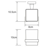 Стакан для щеток с держателем WasserKRAFT Dill, K-3928, хром/белый