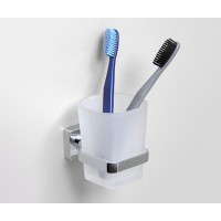Стакан для щеток с держателем WasserKRAFT Dill, K-3928, хром/белый