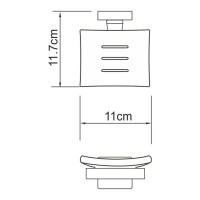 Мыльница с держателем WasserKRAFT Dill, K-3929, хром/белый