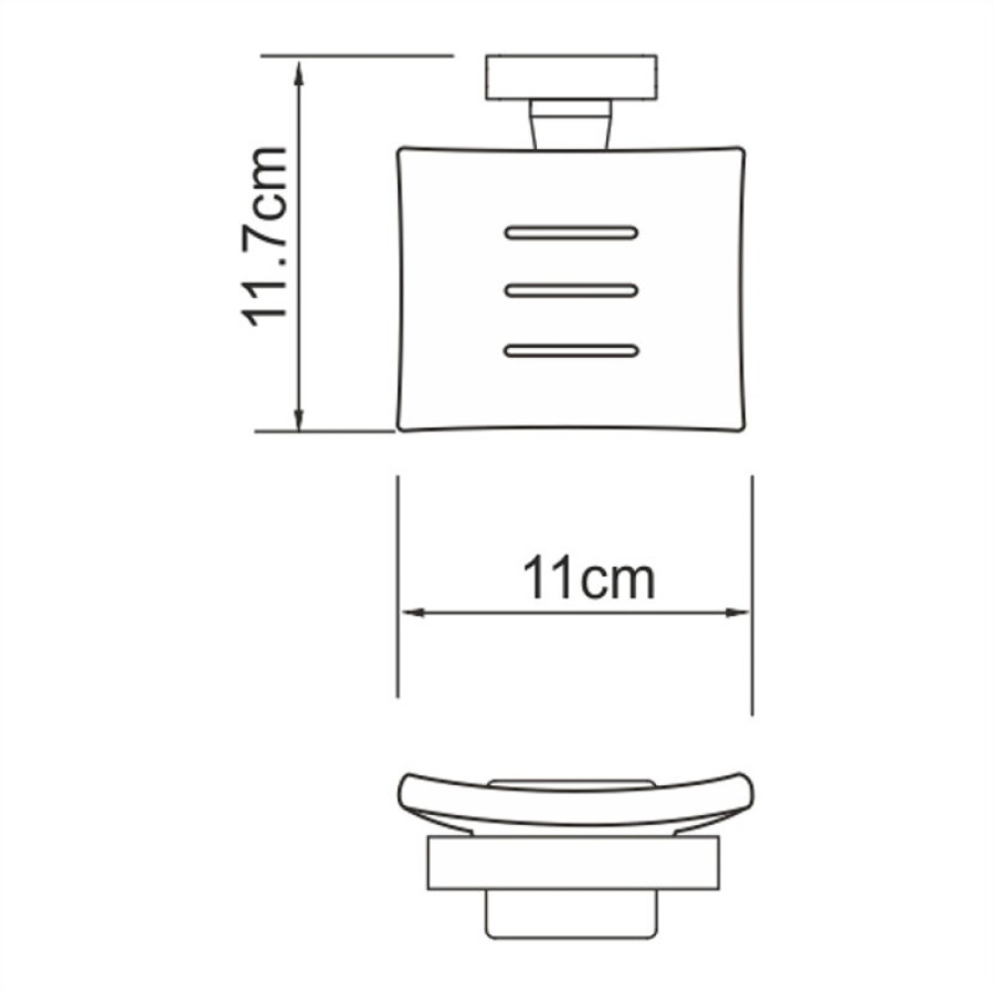 Мыльница с держателем WasserKRAFT Dill, K-3929, хром/белый