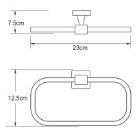 Полотенцедержатель WasserKRAFT Dill, 23 см, хром, K-3960
