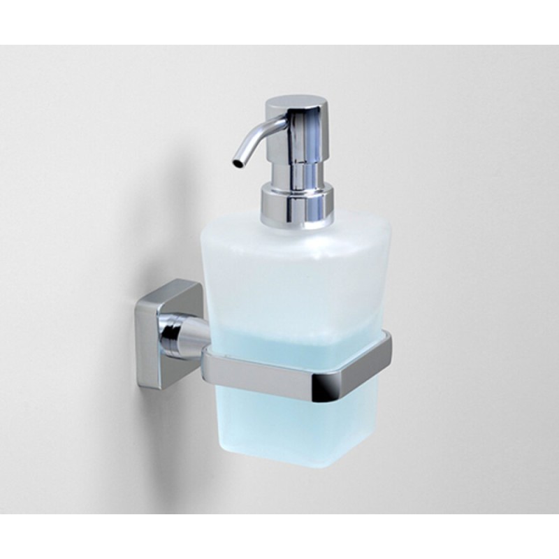 Дозатор для жидкого мыла с держателем WasserKRAFT Dill, K-3999, хром/белый
