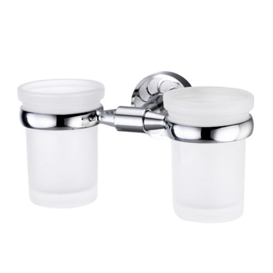 Стакан с держателем WasserKRAFT Isen, двойной, K-4028D, хром