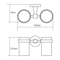 Стакан с держателем WasserKRAFT Isen, двойной, K-4028D, хром