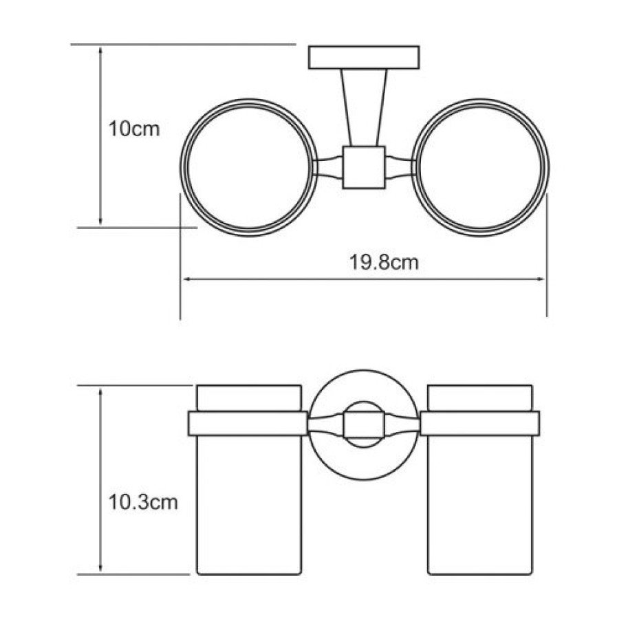 Стакан с держателем WasserKRAFT Isen, двойной, K-4028D, хром