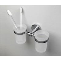 Стакан с держателем WasserKRAFT Isen, двойной, K-4028D, хром