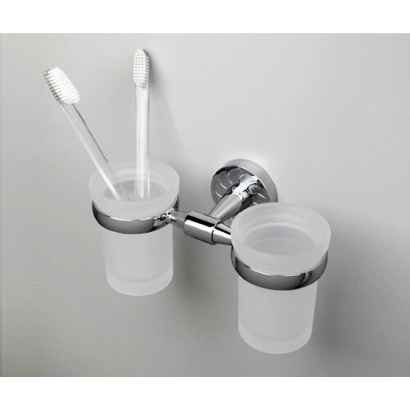 Стакан с держателем WasserKRAFT Isen, двойной, K-4028D, хром