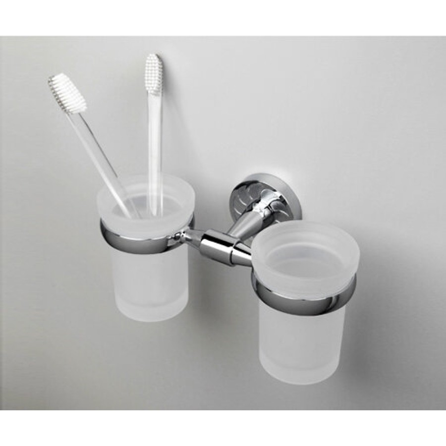 Стакан с держателем WasserKRAFT Isen, двойной, K-4028D, хром