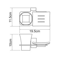 Держатель стакана и мыльницы WasserKRAFT Leine, K-5026, хром
