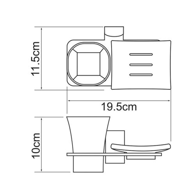 Держатель стакана и мыльницы WasserKRAFT Leine, K-5026, хром
