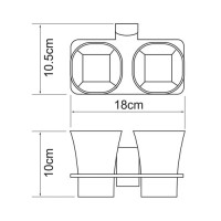 Стакан для щеток с держателем WasserKRAFT Leine, K-5028D, хром