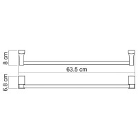 Полотенцедержатель WasserKRAFT Leine, 63.5 см, хром, K-5030