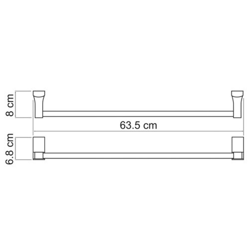 Полотенцедержатель WasserKRAFT Leine, 63.5 см, хром, K-5030