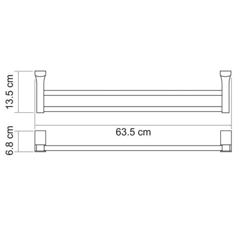 Полотенцедержатель двойной WasserKRAFT Leine, 63.5 см, хром, K-5040