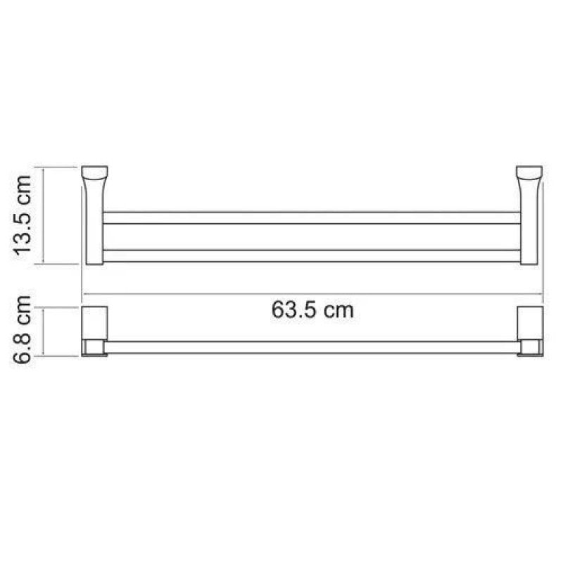 Полотенцедержатель двойной WasserKRAFT Leine, 63.5 см, хром, K-5040W