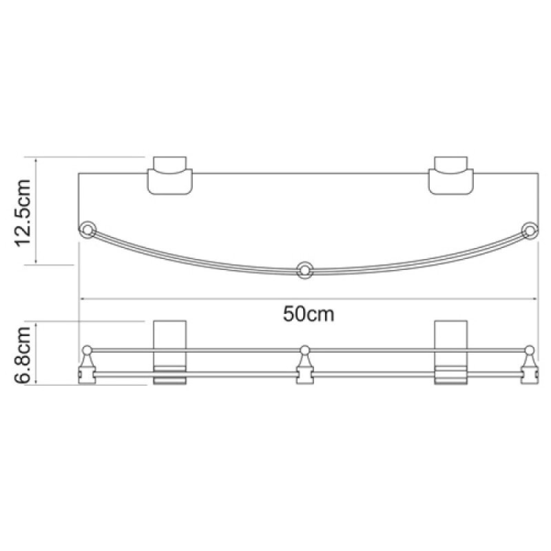 Полка стеклянная WasserKRAFT Leine, K-5044W, белый