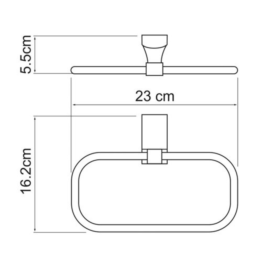 Полотенцедержатель-кольцо WasserKRAFT Leine, 23 см, хром, K-5060